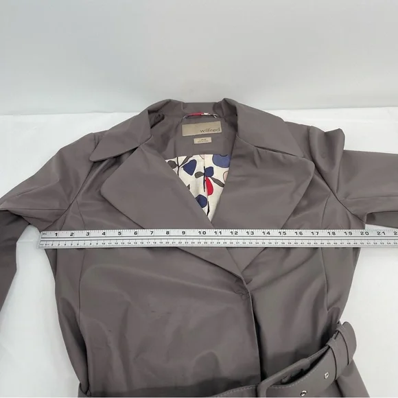 Aritzia Wilfred Trench Coat Women’s L Lined Button Up Belted Front Pockets - Picture 7 of 14